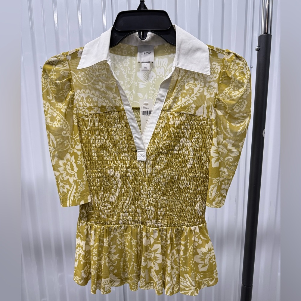 Maeve Yellow Floral Dress with White Collar
